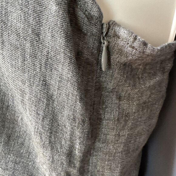 Anna Thomas Size 8 100% Linen Brown Sleeveless Dress Knee Length Belted - Picture 8 of 9